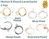 Monaco 8, Round Leverbacks, 304 Stainless Steel, 5 Pair, 3 Finishes, - The Argus Collection