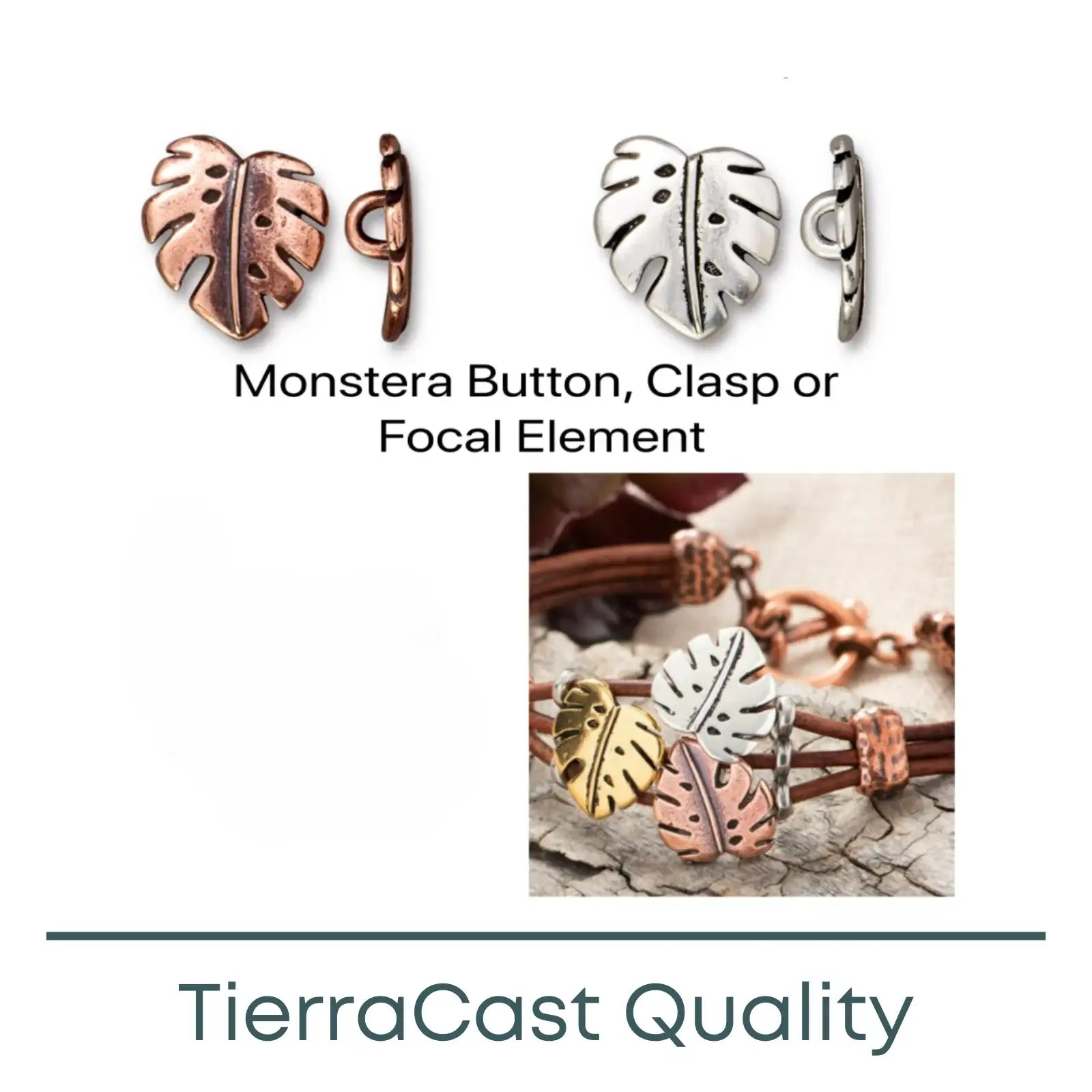 TierraCast Monstera Button, 2 Pcs. - The Argus Collection