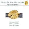 Sliders for 5mm Flat Leather or Cords, (2 Pieces) 3 Styles, 2 Finishes - The Argus Collection