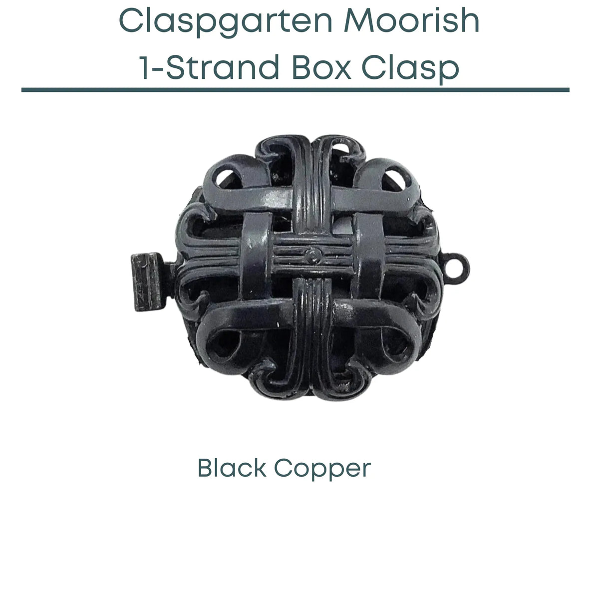 Claspgartn Moorish, 1 or 3-Strand Box Clasp, 2 Finishes - The Argus Collection