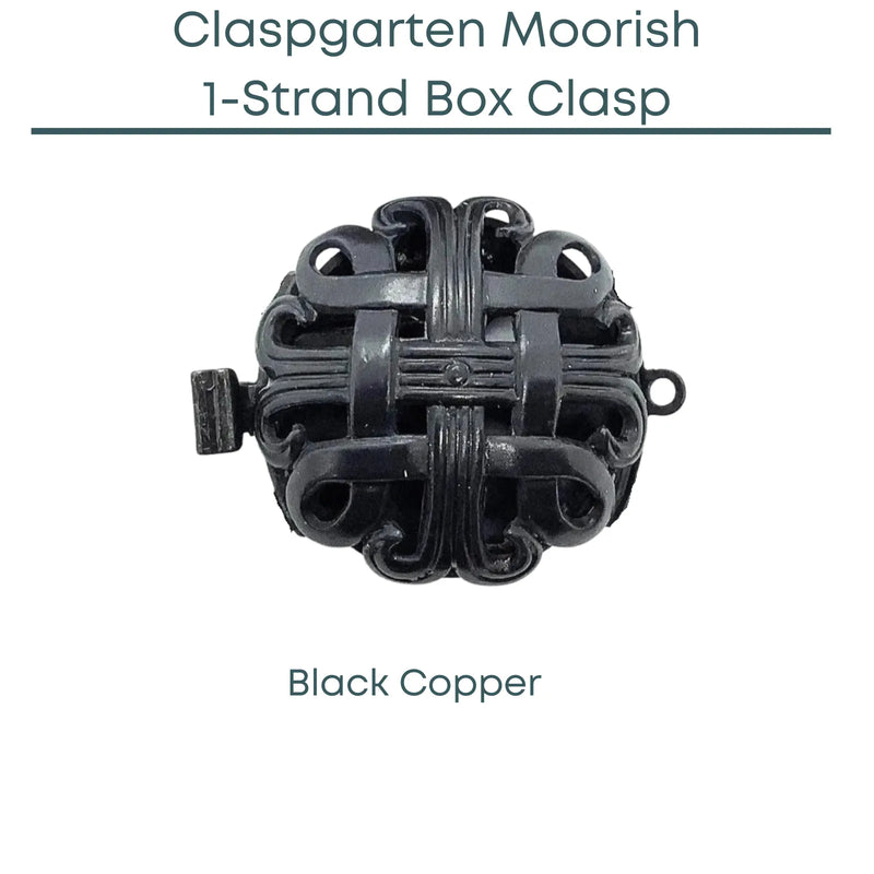Claspgartn Moorish, 1 or 3-Strand Box Clasp, 2 Finishes - The Argus Collection