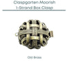 Claspgartn Moorish, 1 or 3-Strand Box Clasp, 2 Finishes - The Argus Collection