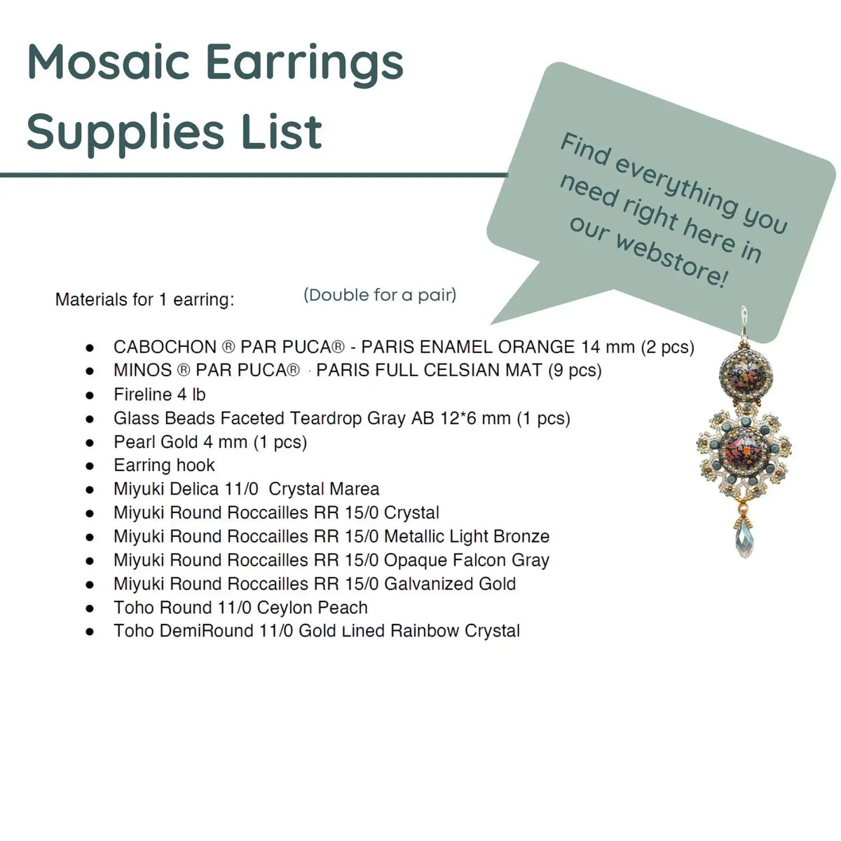 MosaicEarringsMaterials - The Argus Collection