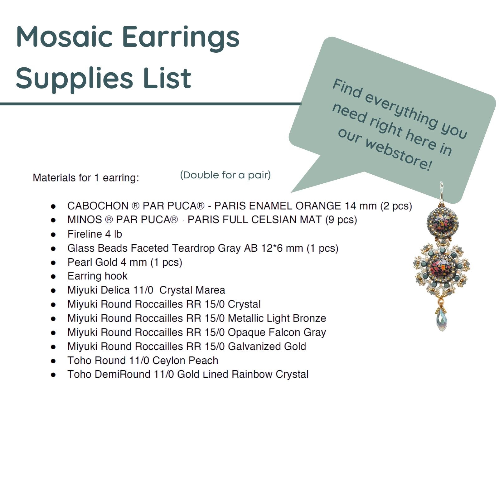 Mosaic Earrings Pattern by Angel Accessories