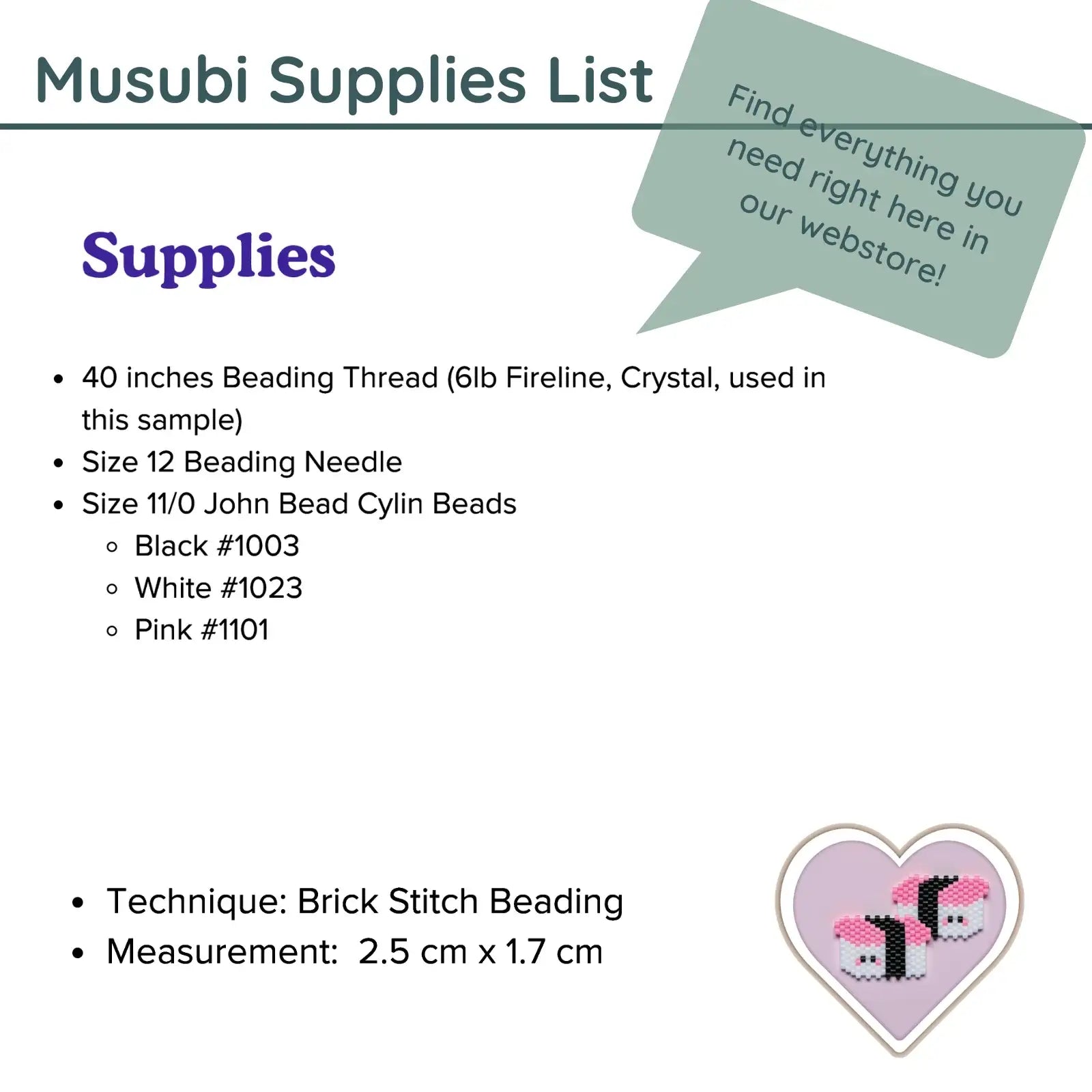 Musubi Charm Pattern, Cylin Beads - Musubi Charm Pattern, Cylin Beads - Default Title , The Argus Collection