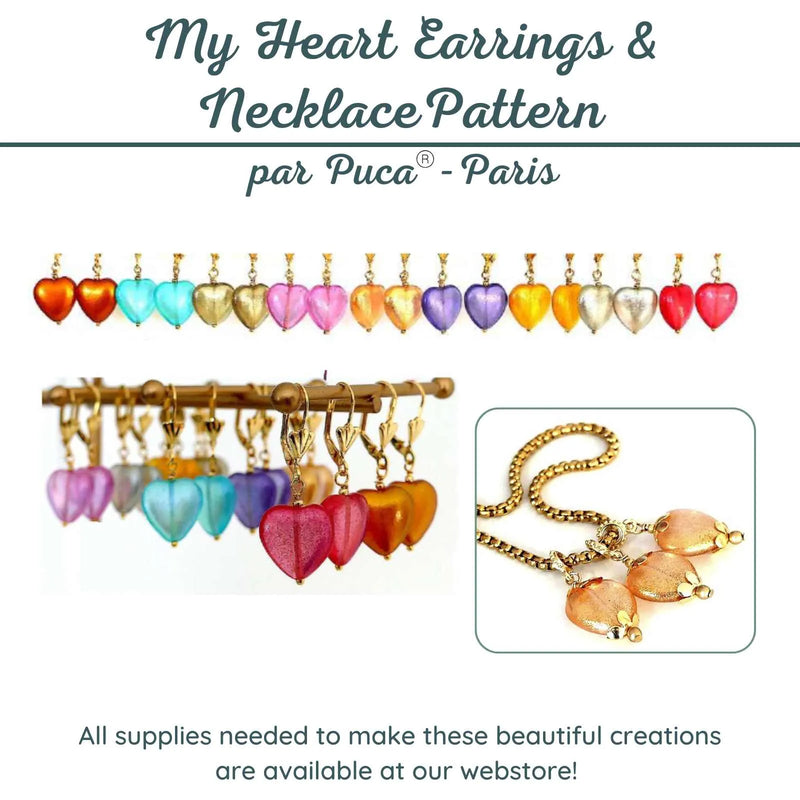 My Heart Earrings & Pendant Pattern par Puca - The Argus Collection