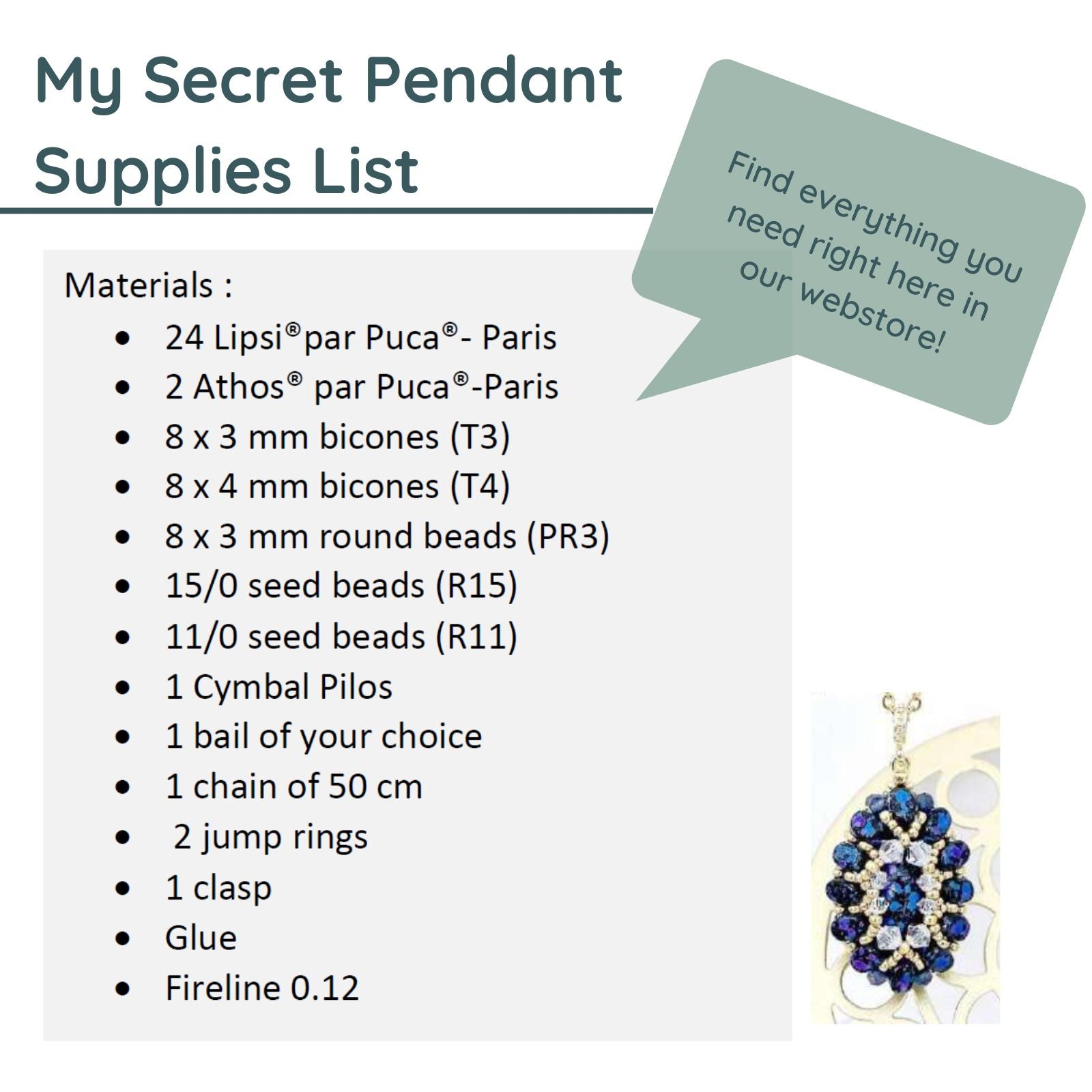 My Secret Pendant Pattern par Puca