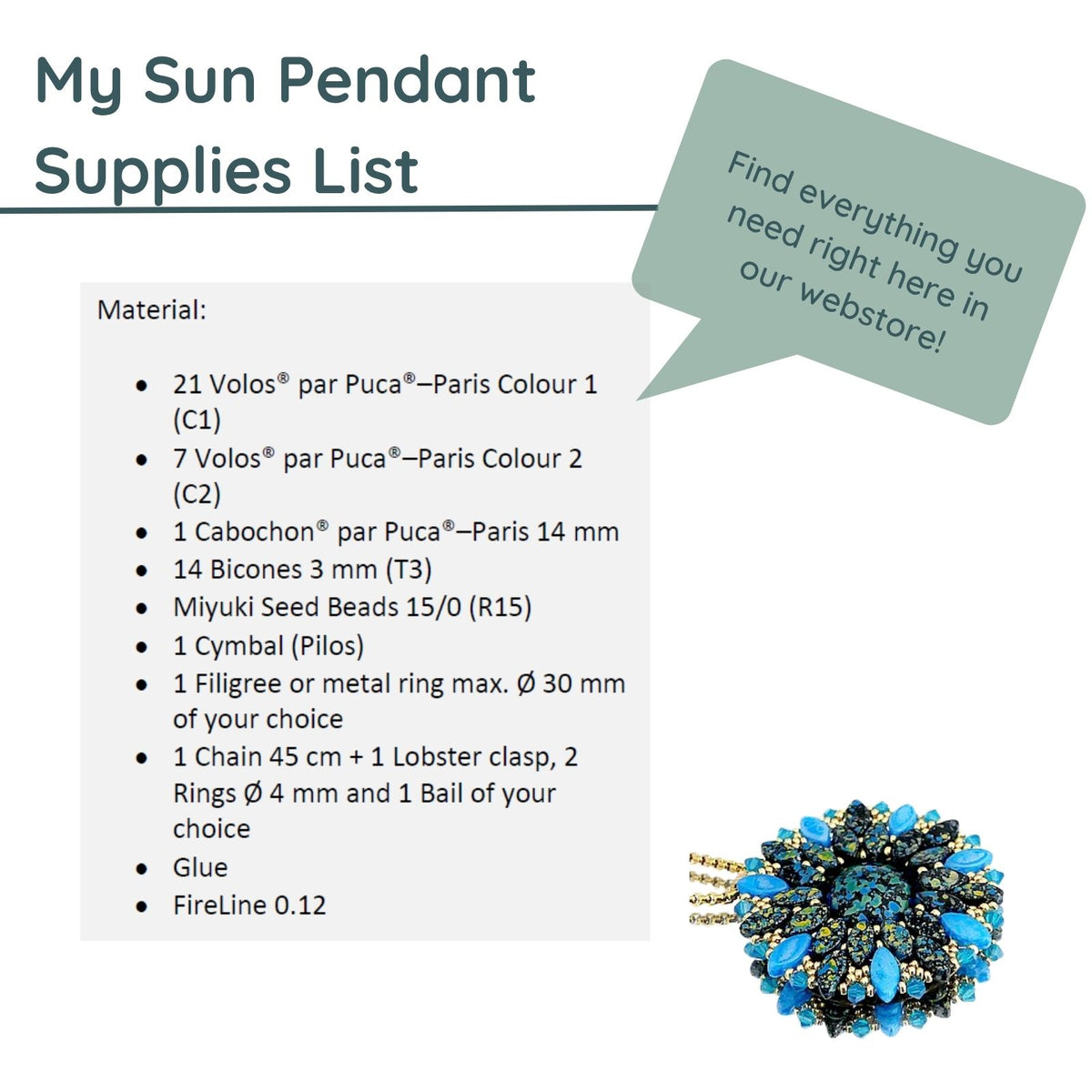 My Sun Pendant Pattern par Puca