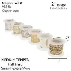 German-Style Wire, Medium Temper, Assorted Shapes, 6 Colors - The Argus Collection