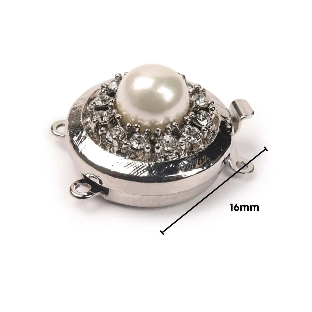Claspgarten Nested Pearl 2-Strand Clasp Rhodium