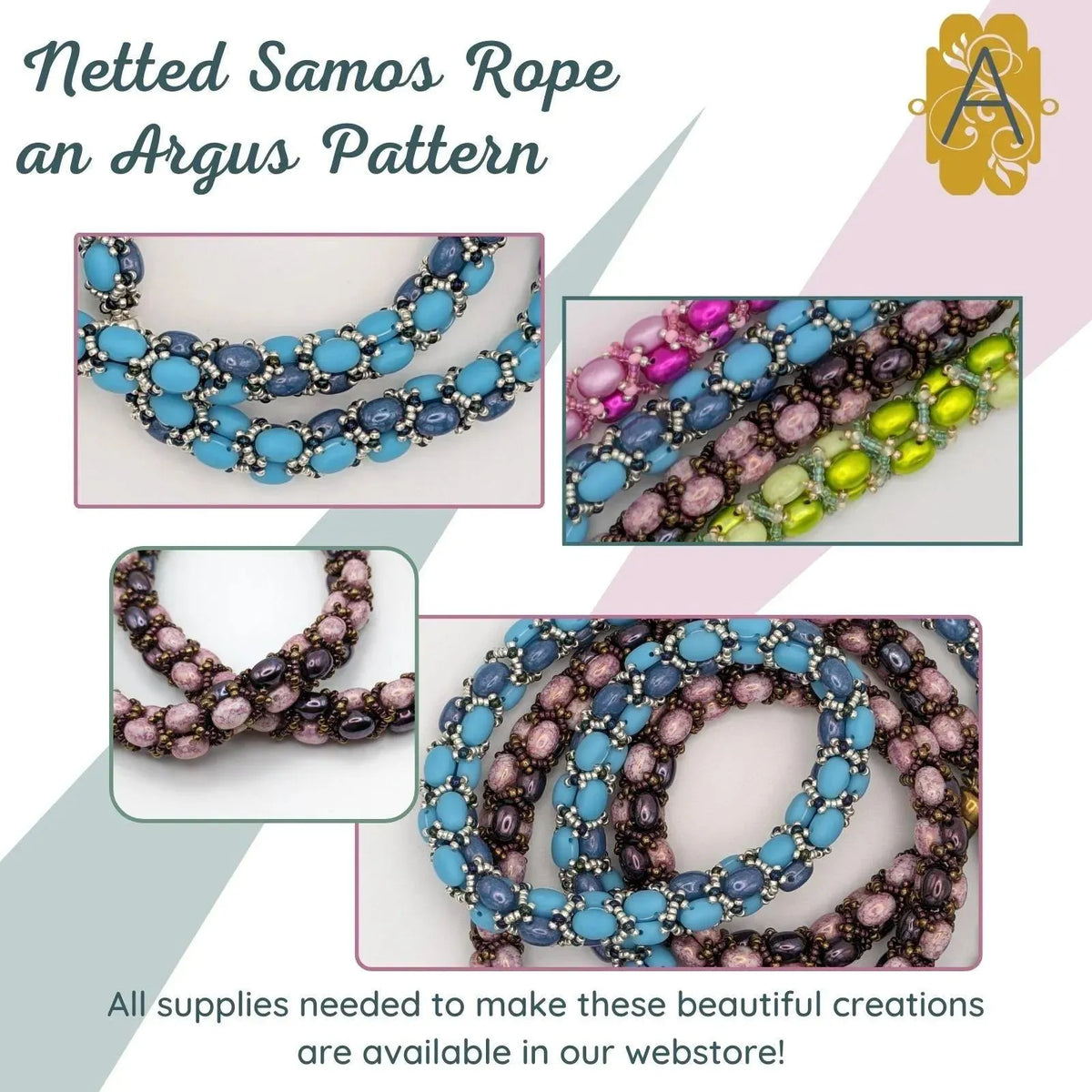 Netted Samos Rope Necklace Pattern - The Argus Collection