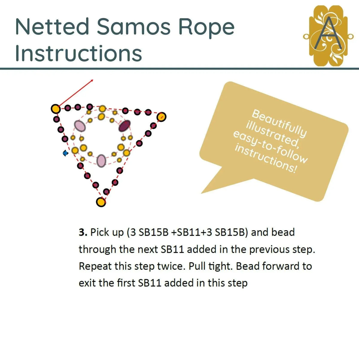 Netted Samos Rope Necklace Pattern - The Argus Collection