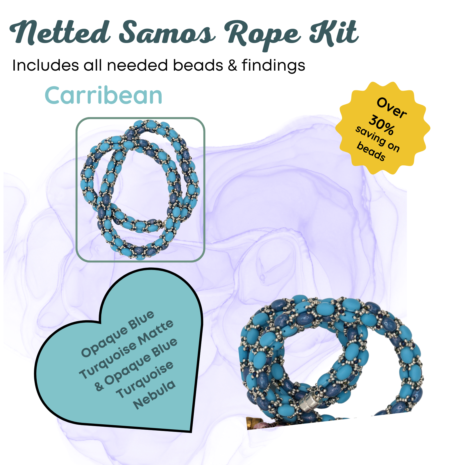 Netted Samos Rope Necklace Bead Kit