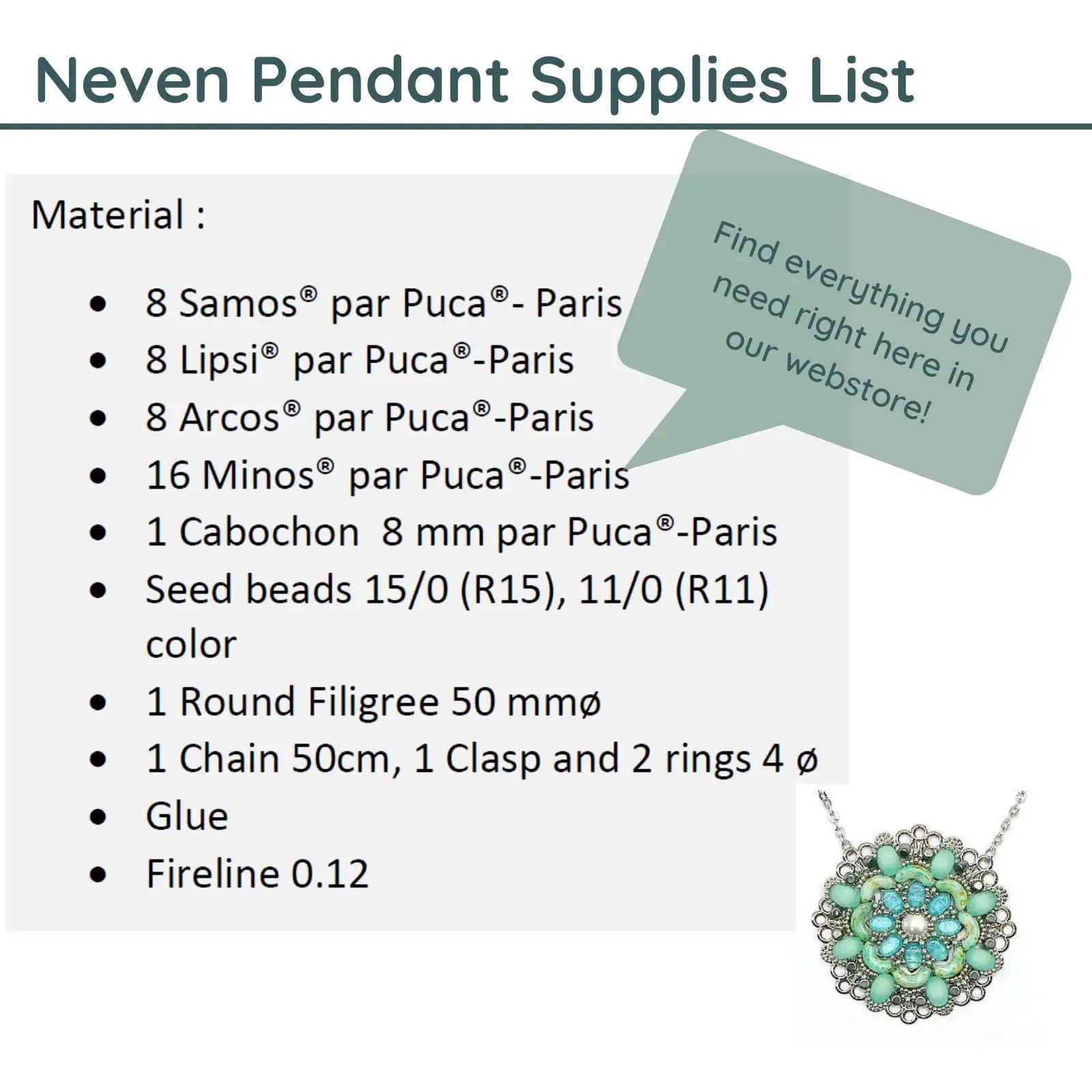 Neven Pendant Pattern par Puca - The Argus Collection