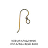 Tierracast Niobium, 2mm Bead French Hook Earring Wires, 2 Pairs