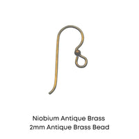 Tierracast Niobium, 2mm Bead French Hook Earring Wires, 2 Pairs