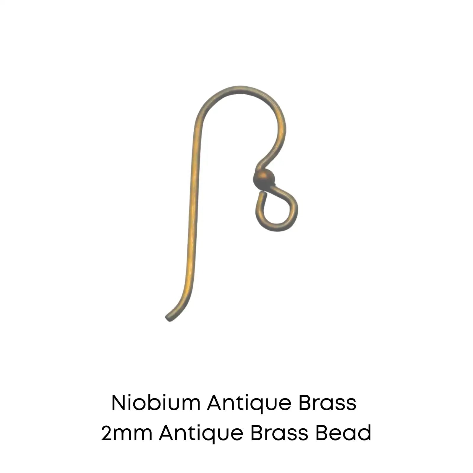 Tierracast Niobium, 2mm Bead French Hook Earring Wires, 2 Pairs