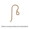 Tierracast Niobium, 2mm Bead French Hook Earring Wires, 2 Pairs