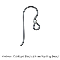 Tierracast Niobium, 2.5mm Bead French Hook Earring Wires, 2 Pairs