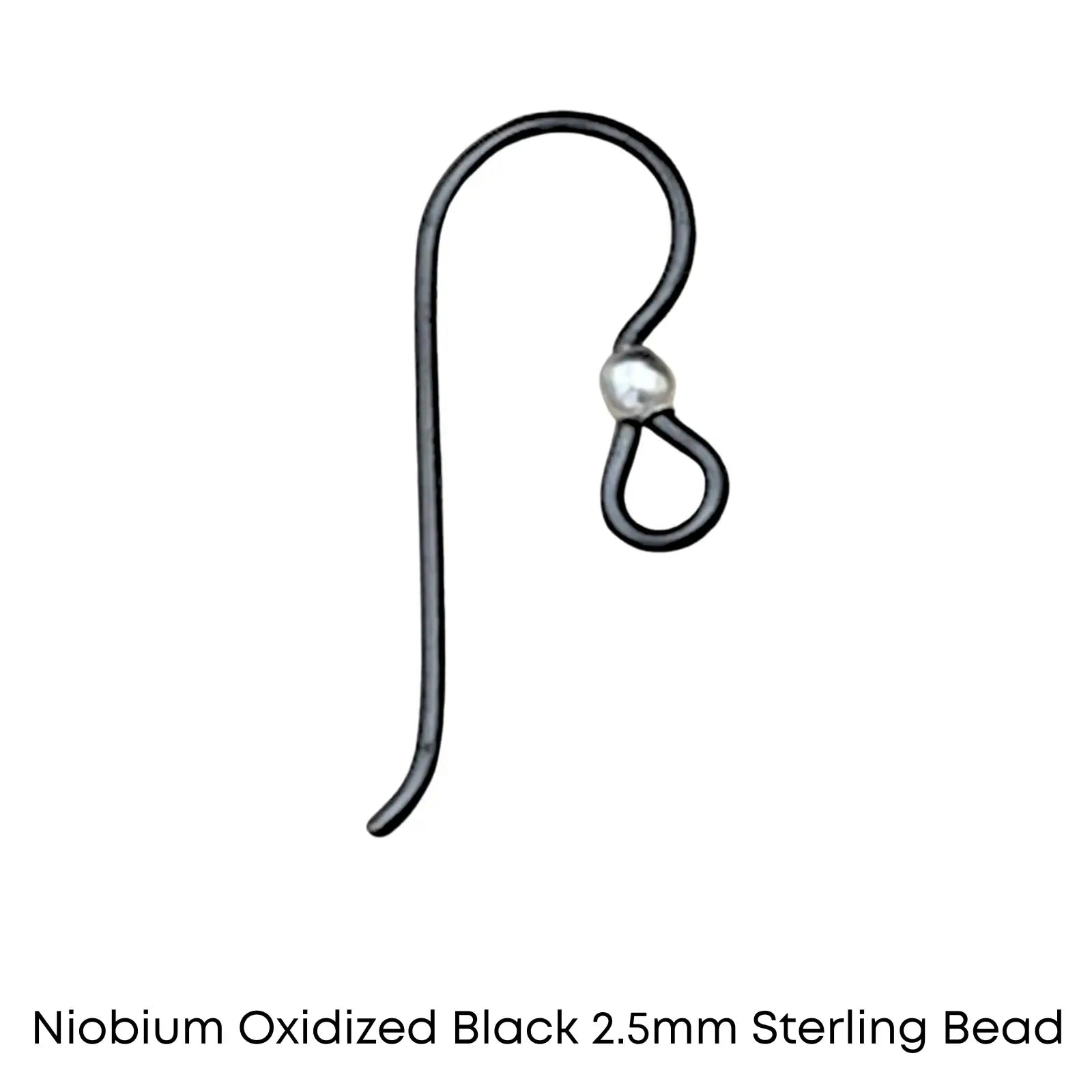 Tierracast Niobium, 2.5mm Bead French Hook Earring Wires, 2 Pairs
