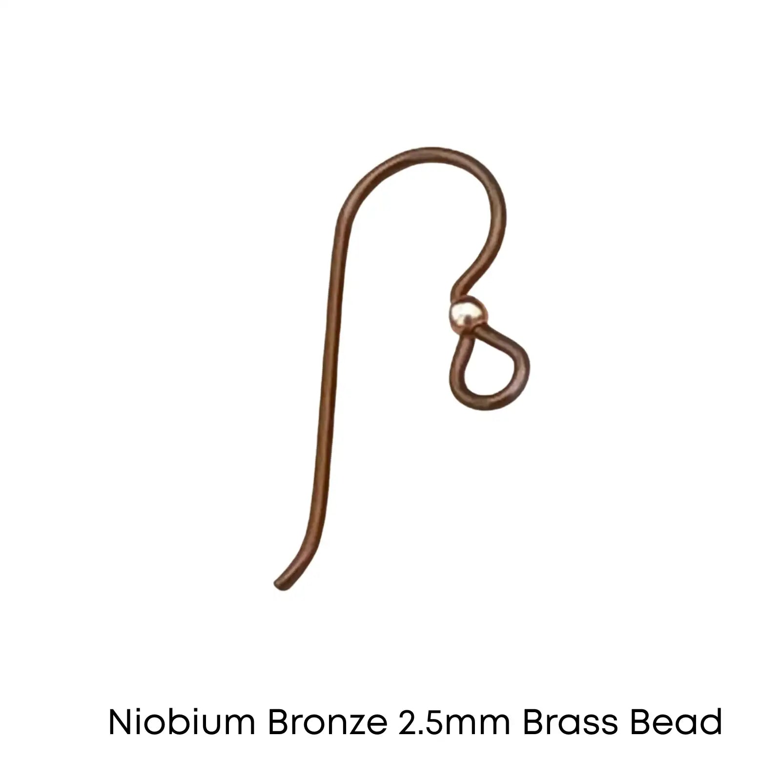 Tierracast Niobium, 2.5mm Bead French Hook Earring Wires, 2 Pairs