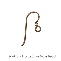 Tierracast Niobium, 2mm Bead French Hook Earring Wires, 2 Pairs