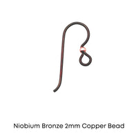 Tierracast Niobium, 2mm Bead French Hook Earring Wires, 2 Pairs