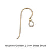 Tierracast Niobium, 2.5mm Bead French Hook Earring Wires, 2 Pairs