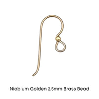 Tierracast Niobium, 2.5mm Bead French Hook Earring Wires, 2 Pairs