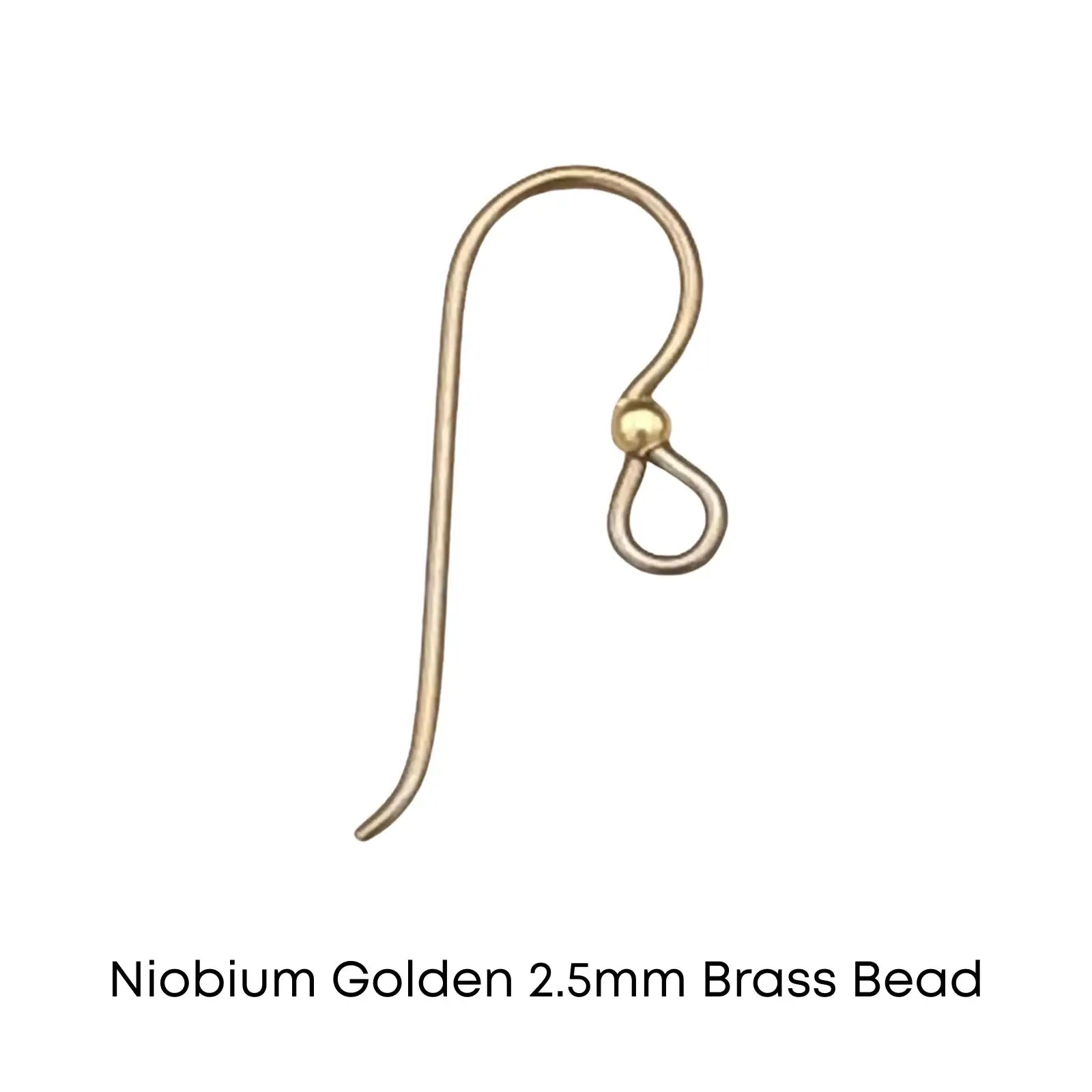 Tierracast Niobium, 2.5mm Bead French Hook Earring Wires, 2 Pairs