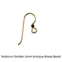 Tierracast Niobium, 2mm Bead French Hook Earring Wires, 2 Pairs