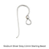 Tierracast Niobium, 2.5mm Bead French Hook Earring Wires, 2 Pairs