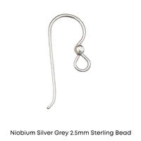 Tierracast Niobium, 2.5mm Bead French Hook Earring Wires, 2 Pairs