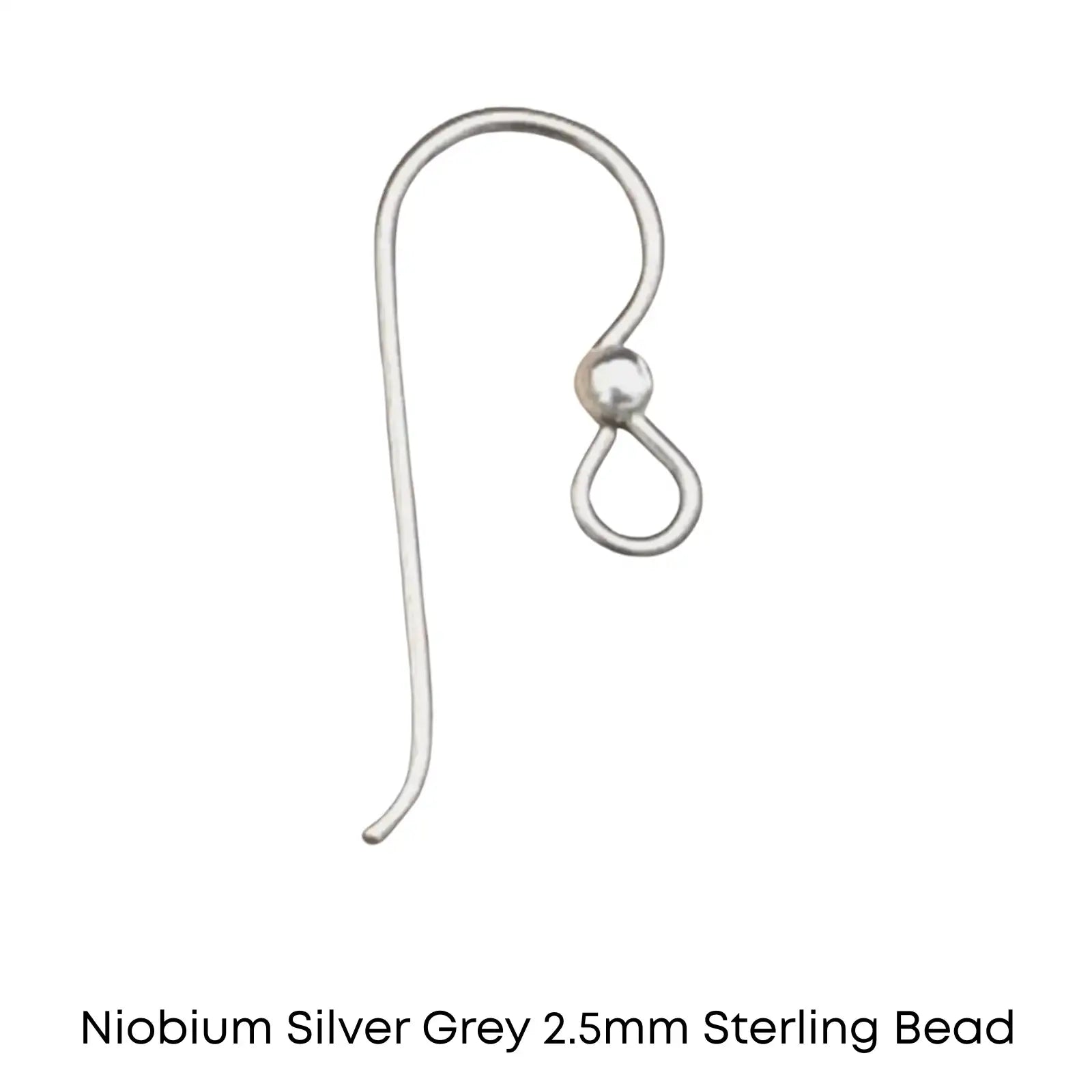 Tierracast Niobium, 2.5mm Bead French Hook Earring Wires, 2 Pairs