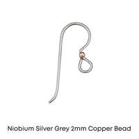 Tierracast Niobium, 2mm Bead French Hook Earring Wires, 2 Pairs
