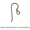 Tierracast Niobium, 2.5mm Bead French Hook Earring Wires, 2 Pairs