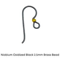 Tierracast Niobium, 2.5mm Bead French Hook Earring Wires, 2 Pairs