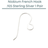 Tierracast Niobium French Hook Ear Wires, Regular Loop