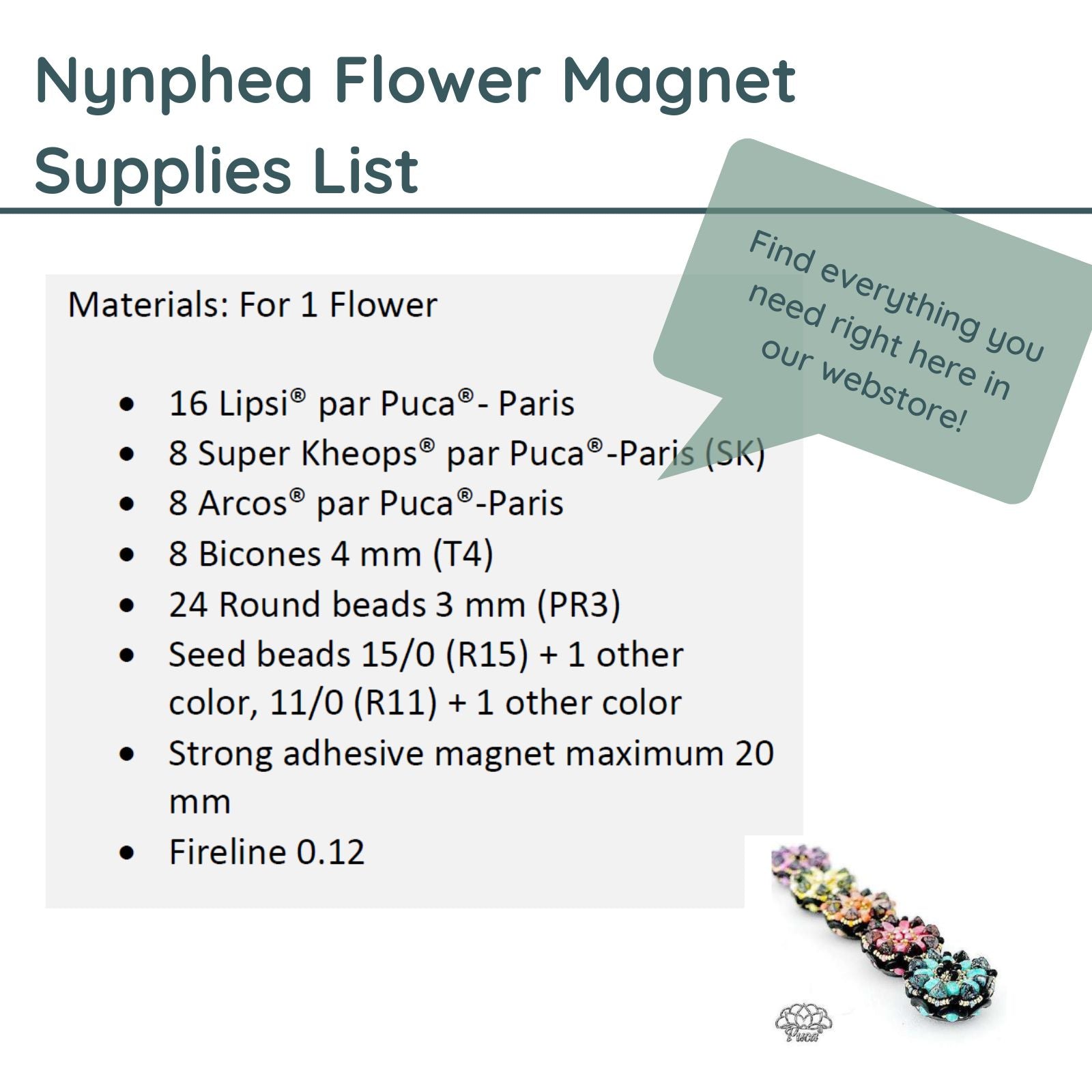 Nynphea Flower Magnet Pattern par Puca