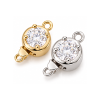 OPA! Cubic Zirconia Box Clasps in gold and silver finishes with sparkling clear stones and attachment loops