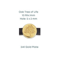 Oak Tree of Life, Sliders for 5mm Flat Leather, 2 pcs & 10 pcs