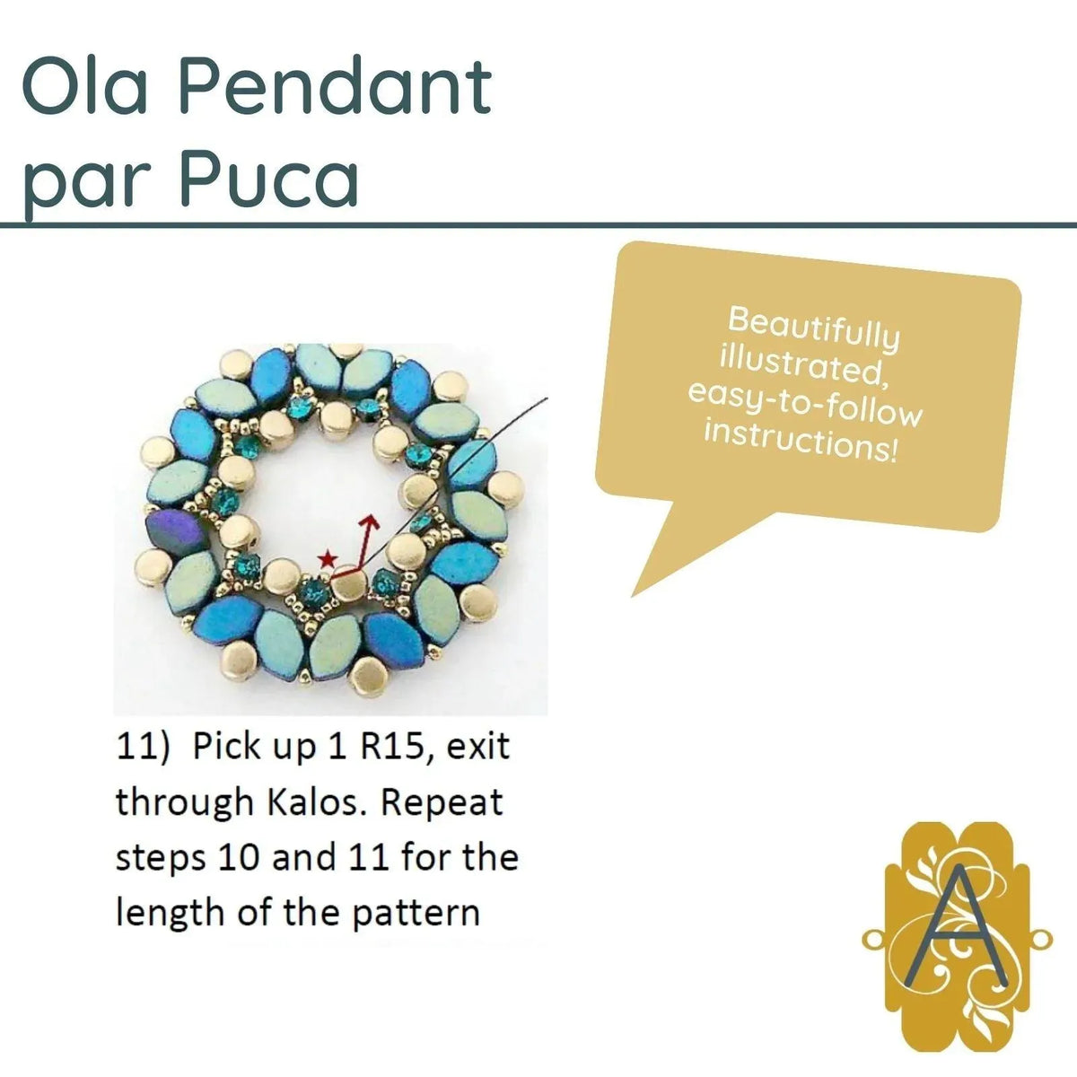 Ola Pendant Pattern Par Puca - The Argus Collection