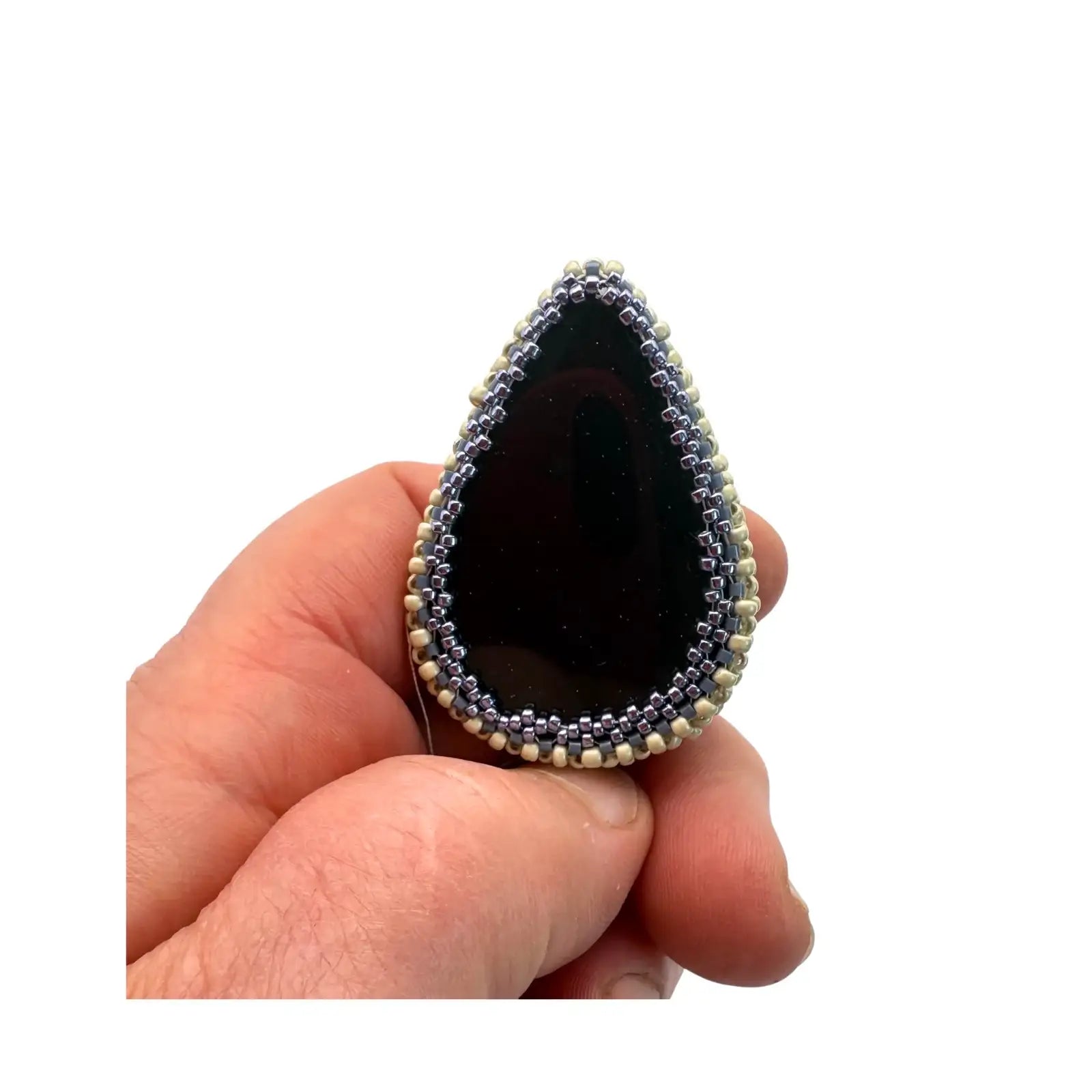 One of a Kind, Teardrop Mushroom Cabochons, Handmade with Real Dried Flowers