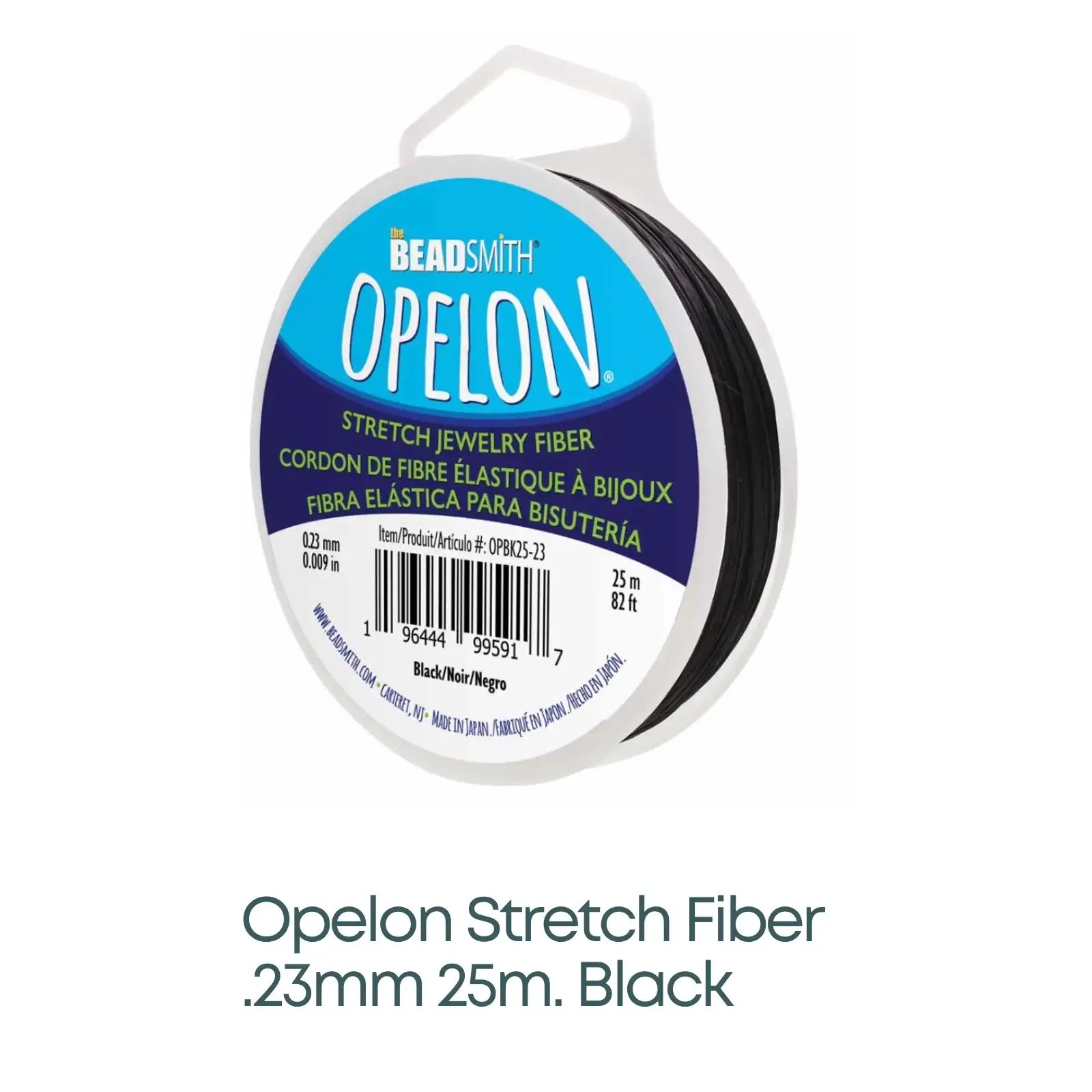 Opelon Stretch Fibre Cord, .23mm, White or Black - The Argus Collection