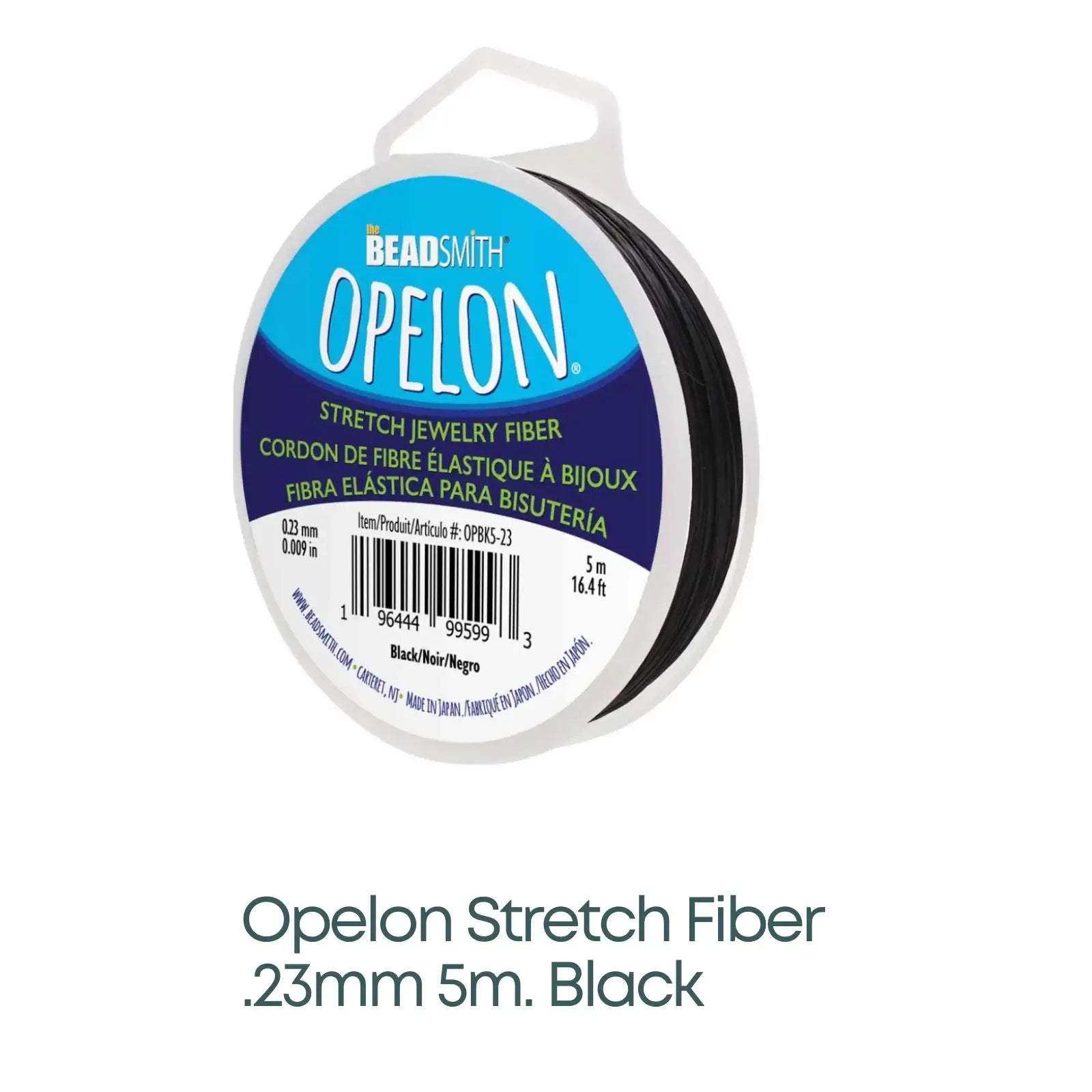 Opelon Stretch Fibre Cord, .23mm, White or Black - The Argus Collection