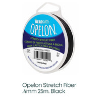 Opelon Stretch Fiber Cord, .4mm, White or Black - The Argus Collection