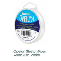 Opelon Stretch Fiber Cord, .4mm, White or Black - The Argus Collection