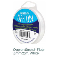 Opelon stretch jewelry fiber on a white background