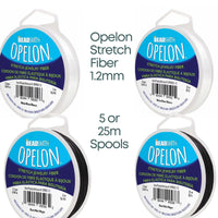 Opelon Stretch Fiber Cord, 1.2mm, White or Black - The Argus Collection