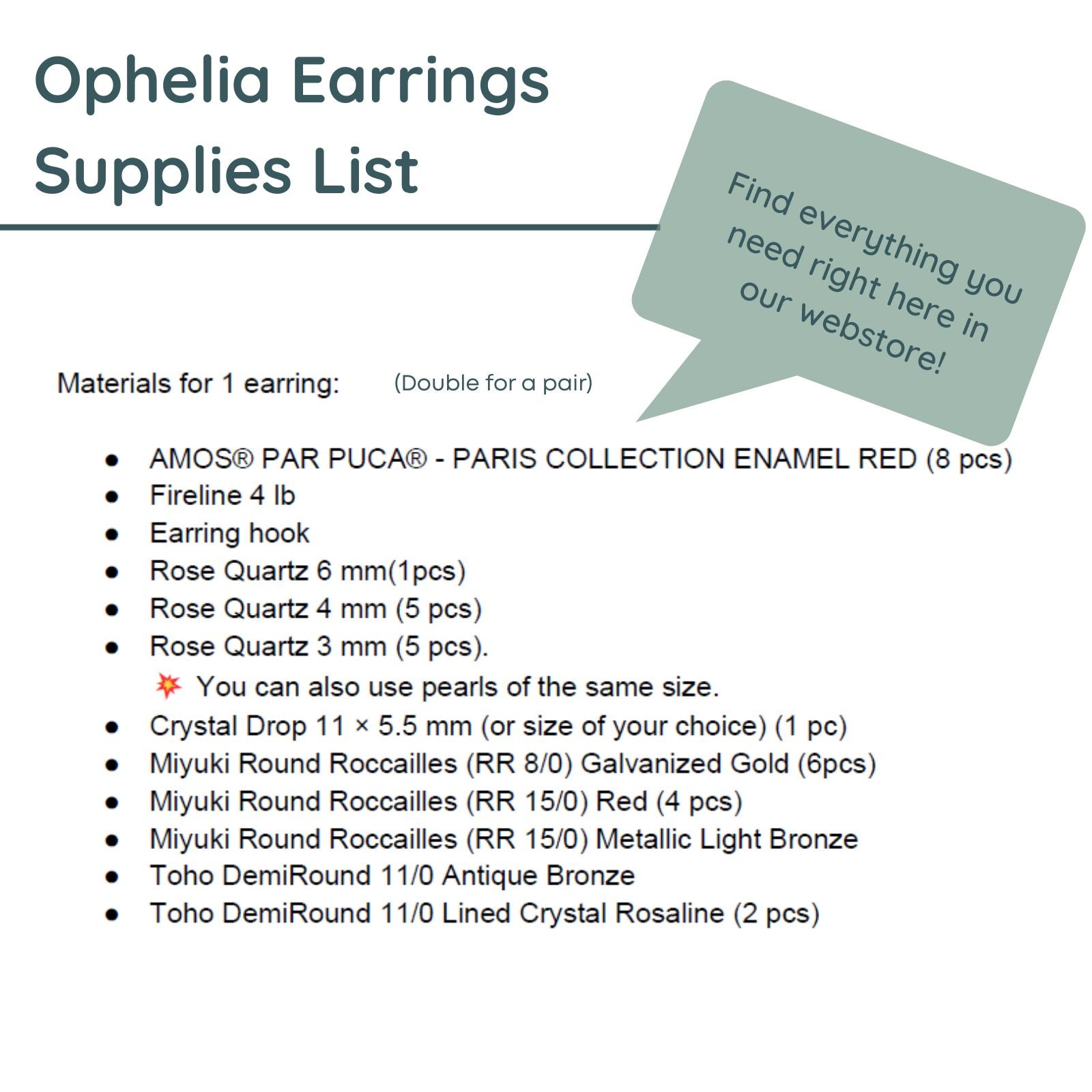 Ophelia Earrings Pattern by Angel Accessories